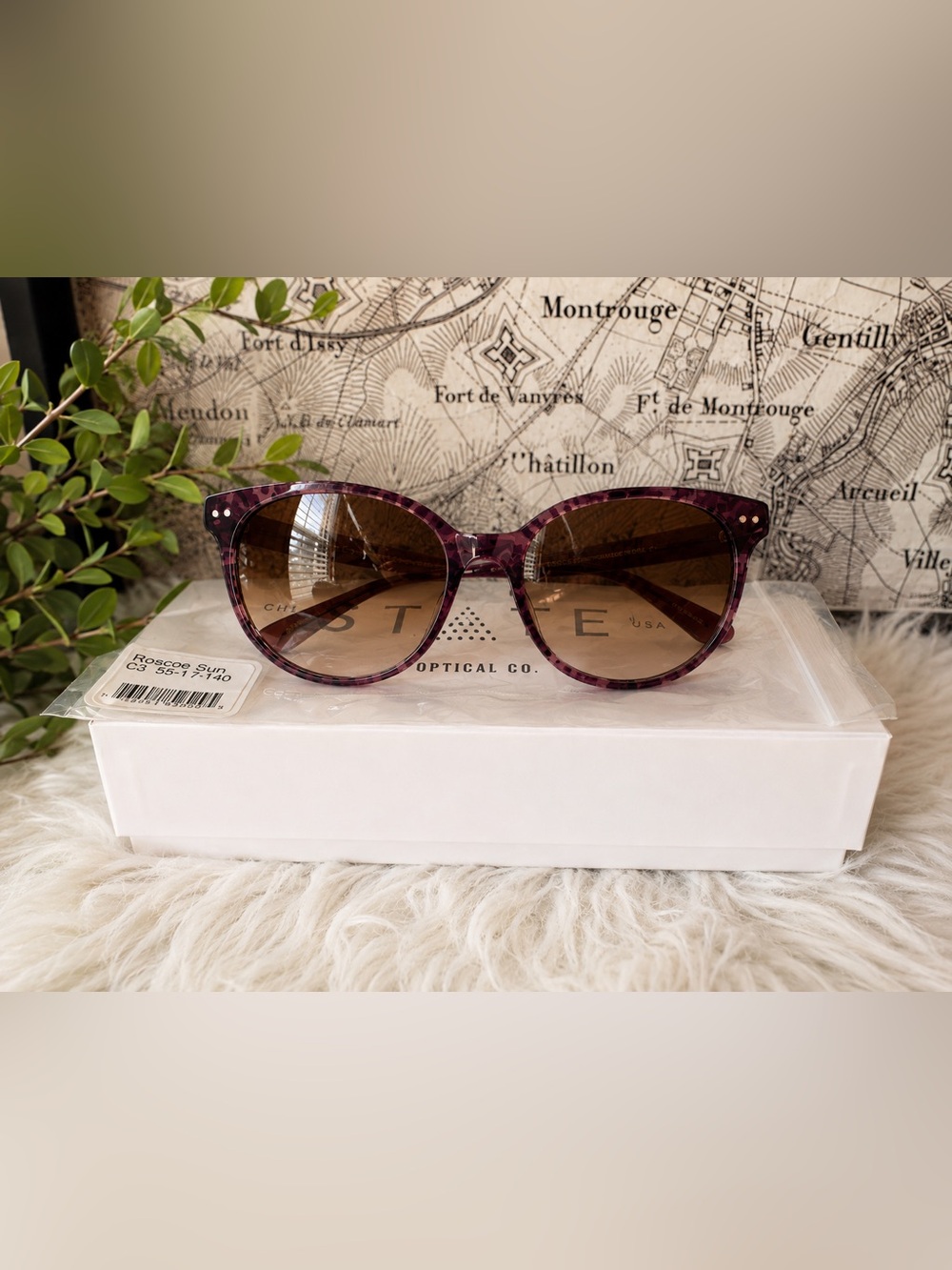 STATE Optical Co. Roscoe Sun C3 Plum Mosaic Sunglasses